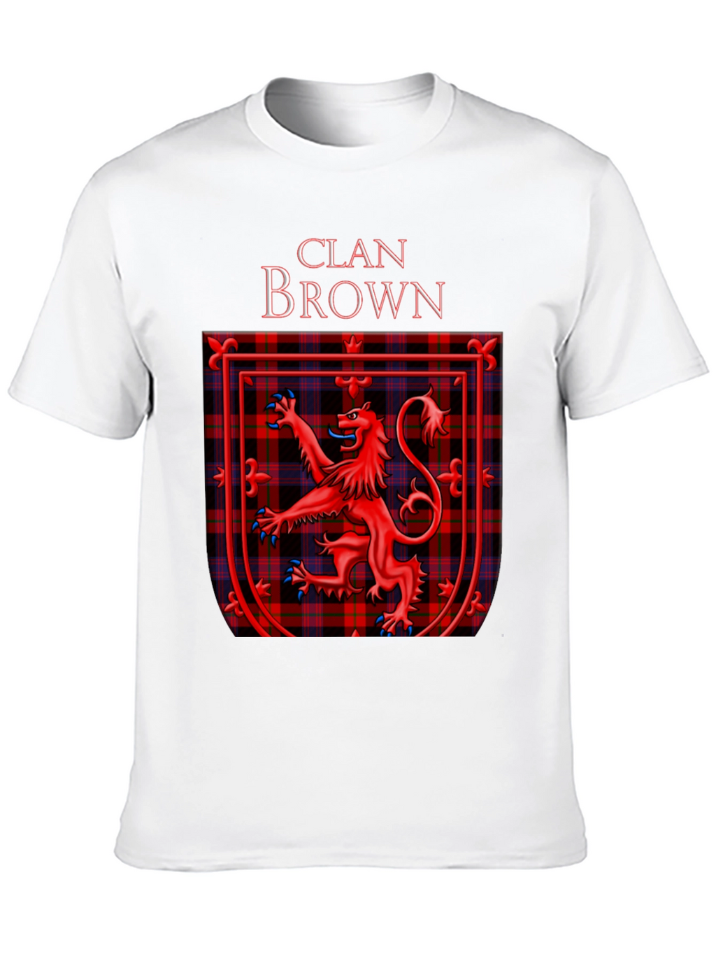 Clan Brown Tartan Crest T-Shirt Scottish Pride