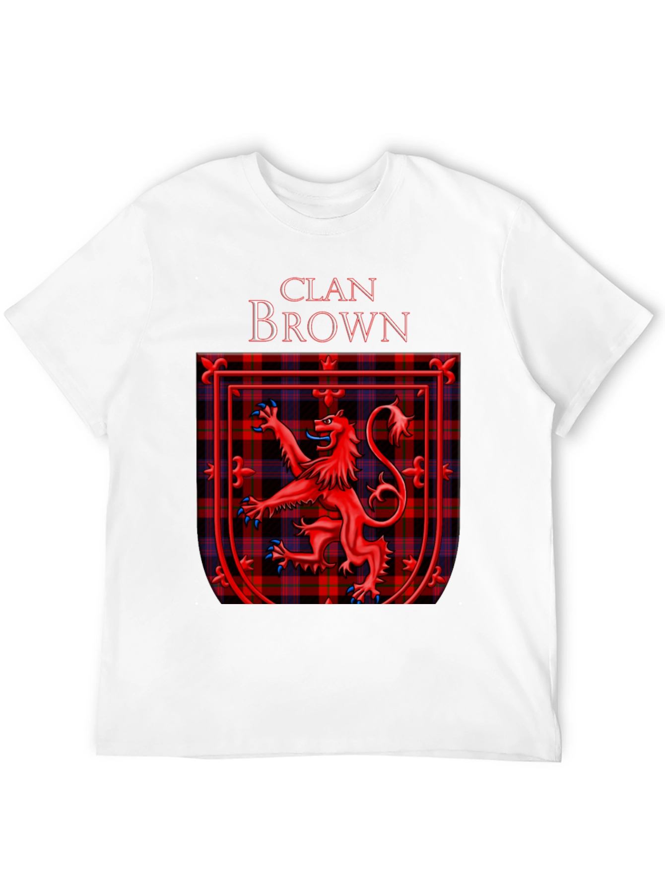 Clan Brown Tartan Crest T-Shirt Scottish Pride