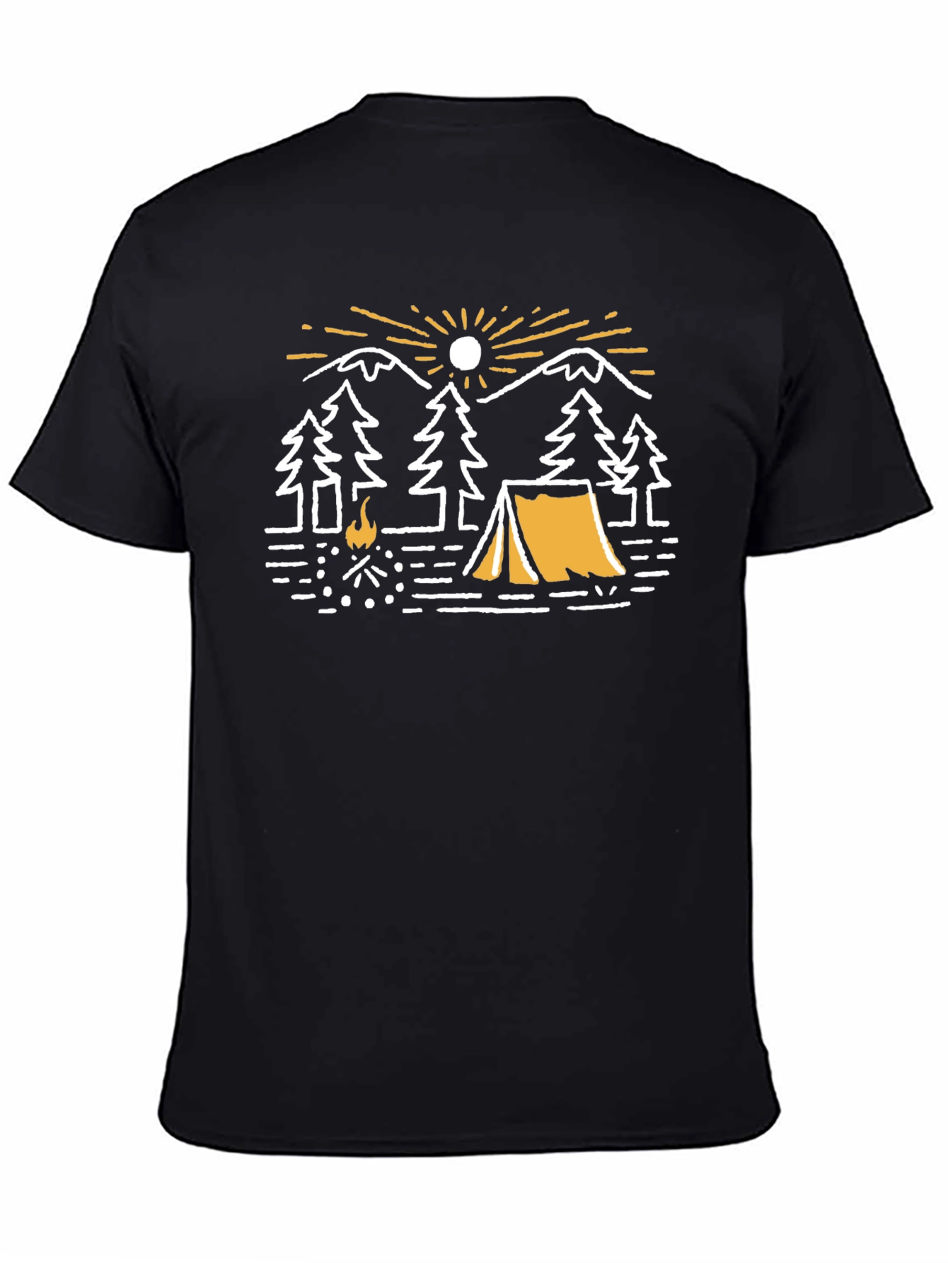 Camping Adventure Graphic T-Shirt - Black
