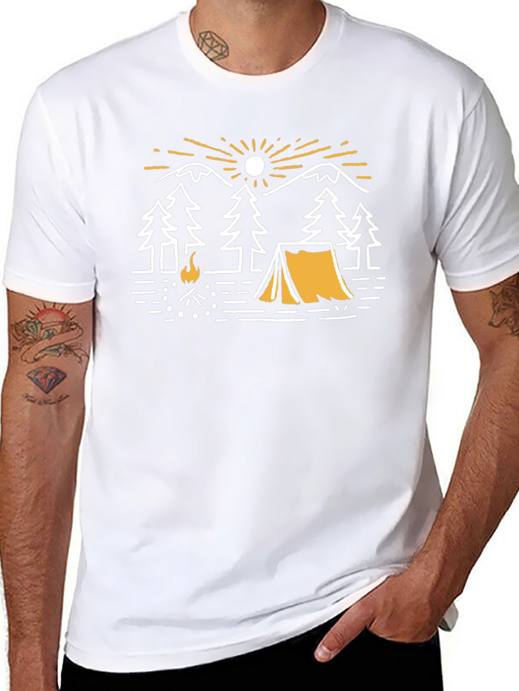 Camping Adventure Graphic T-Shirt - Black
