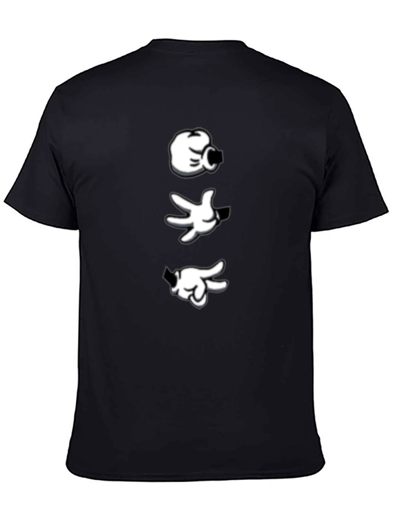 Cartoon Hands Black Tee - Cool Graphic Print Shirt