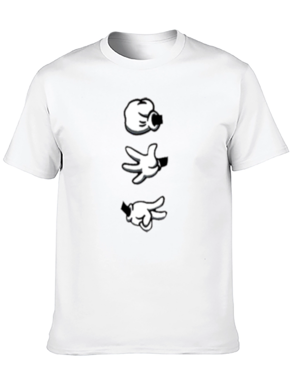 Cartoon Hands Black Tee - Cool Graphic Print Shirt