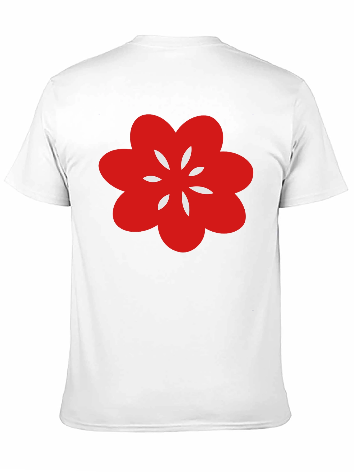 Black T-Shirt with Red Flower Graphic