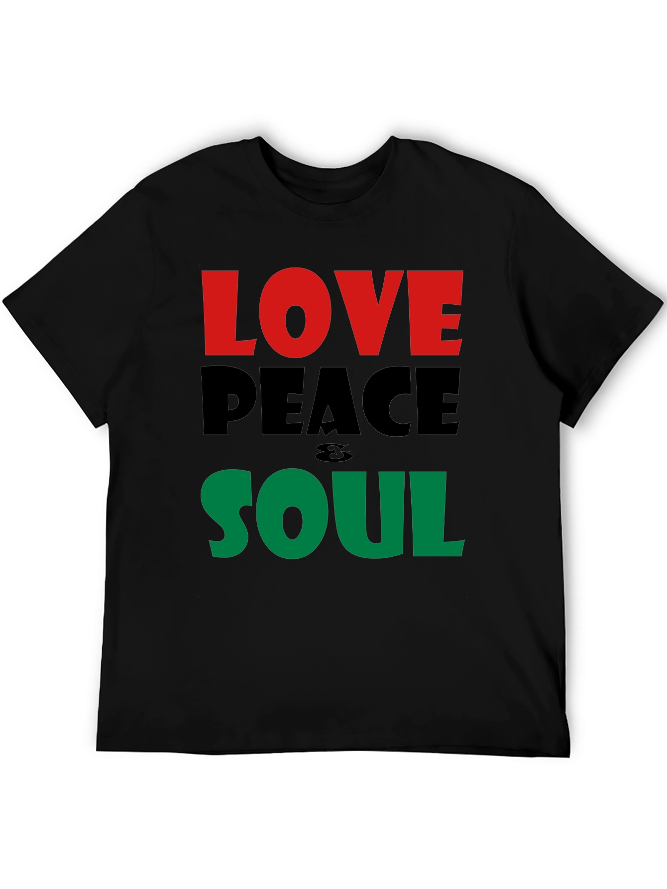 Love Peace Soul T-Shirt - Black Short Sleeve