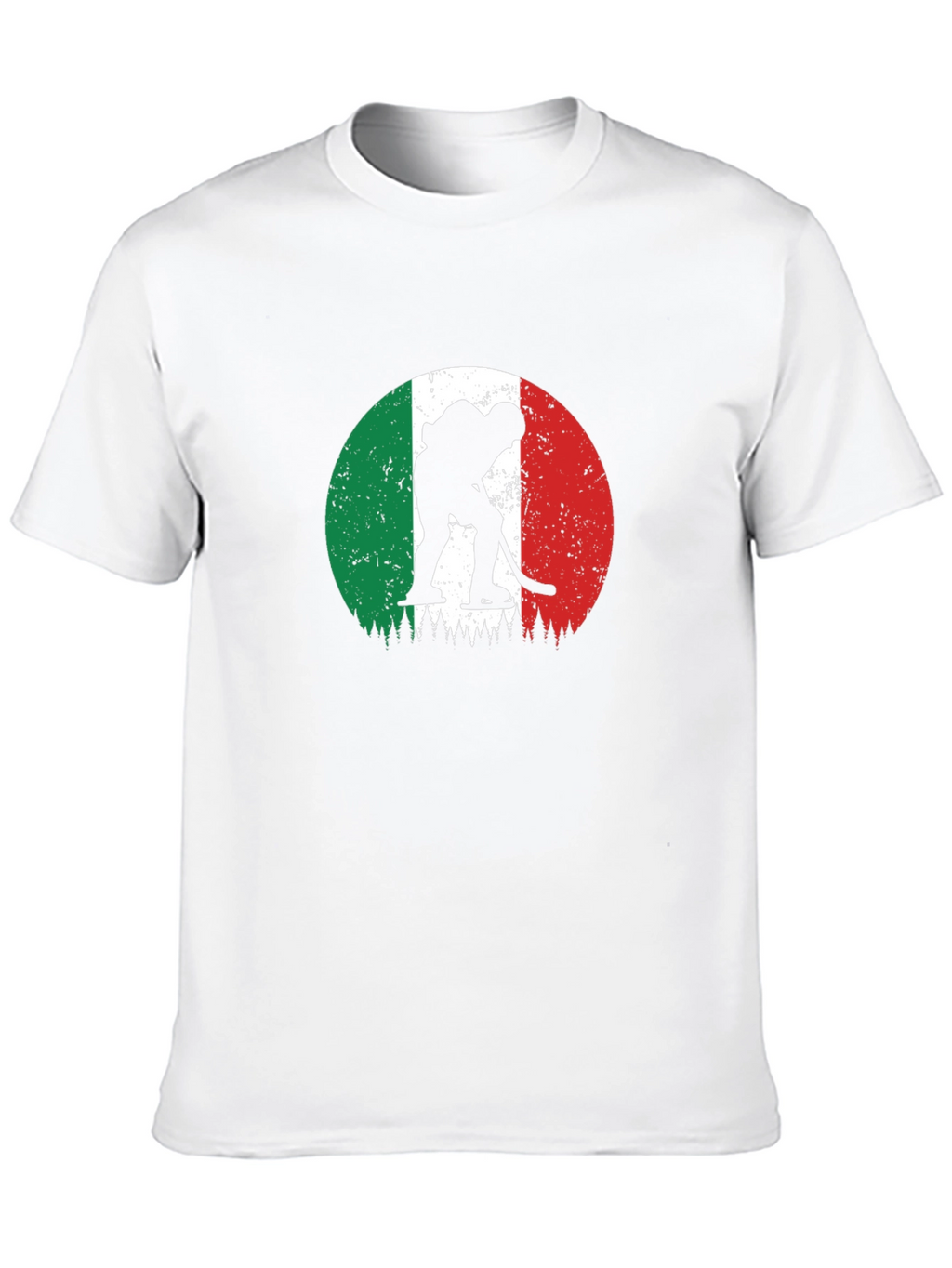 Italy Hockey Flag Graphic Black T-Shirt
