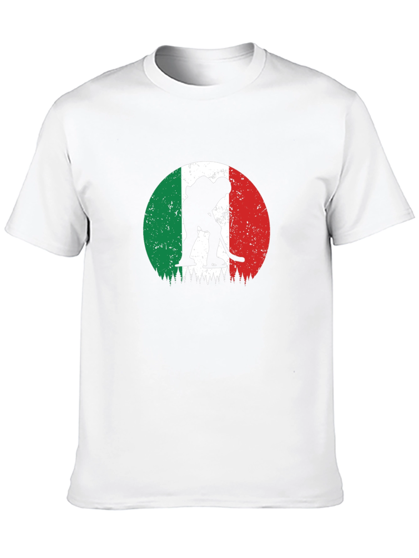 Italy Hockey Flag Graphic Black T-Shirt