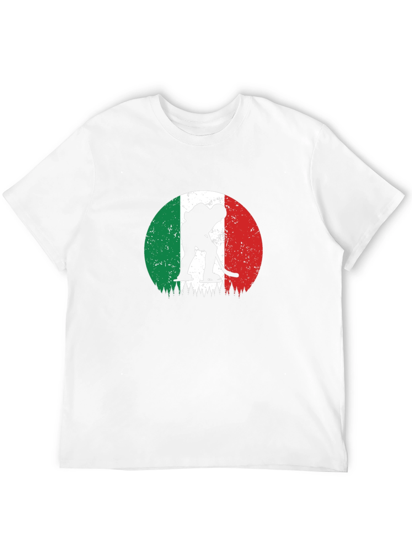 Italy Hockey Flag Graphic Black T-Shirt