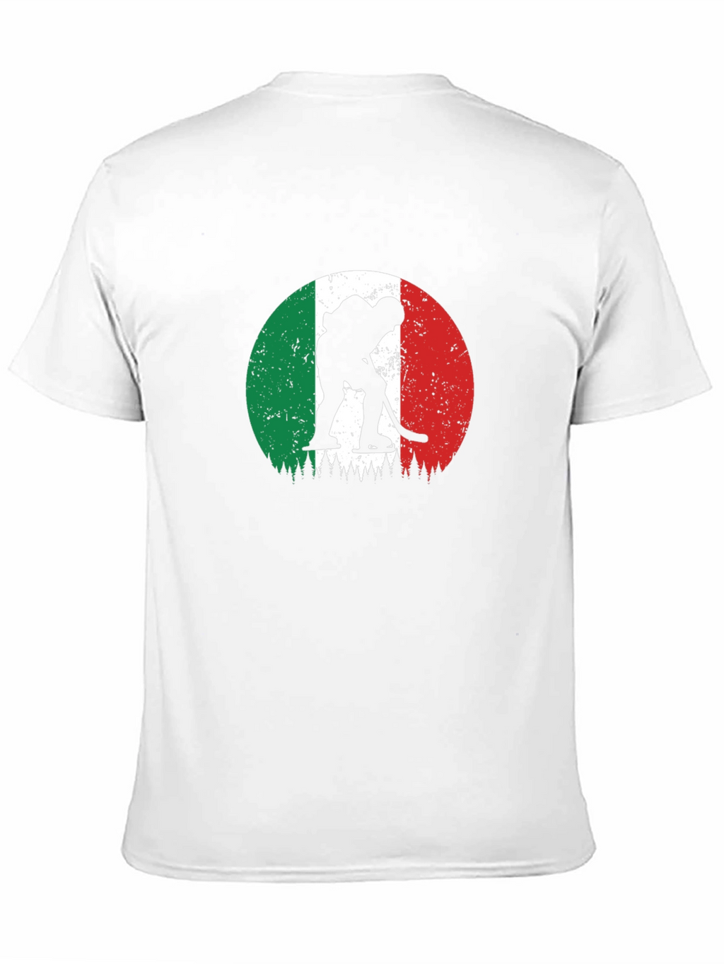Italy Hockey Flag Graphic Black T-Shirt