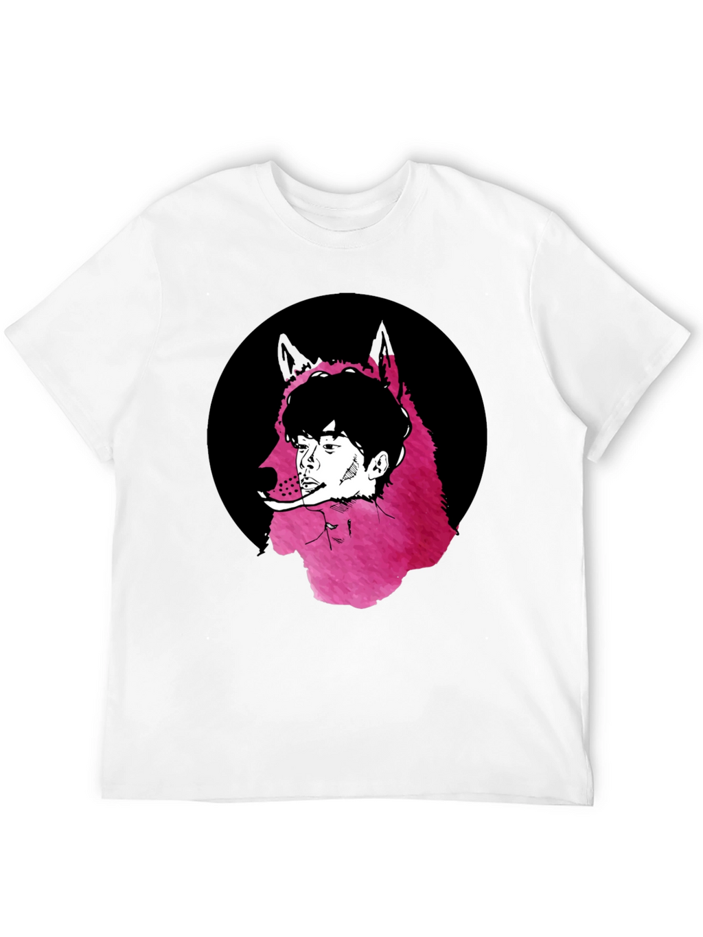 Wolf Man Graphic Tee - Black Cotton Blend