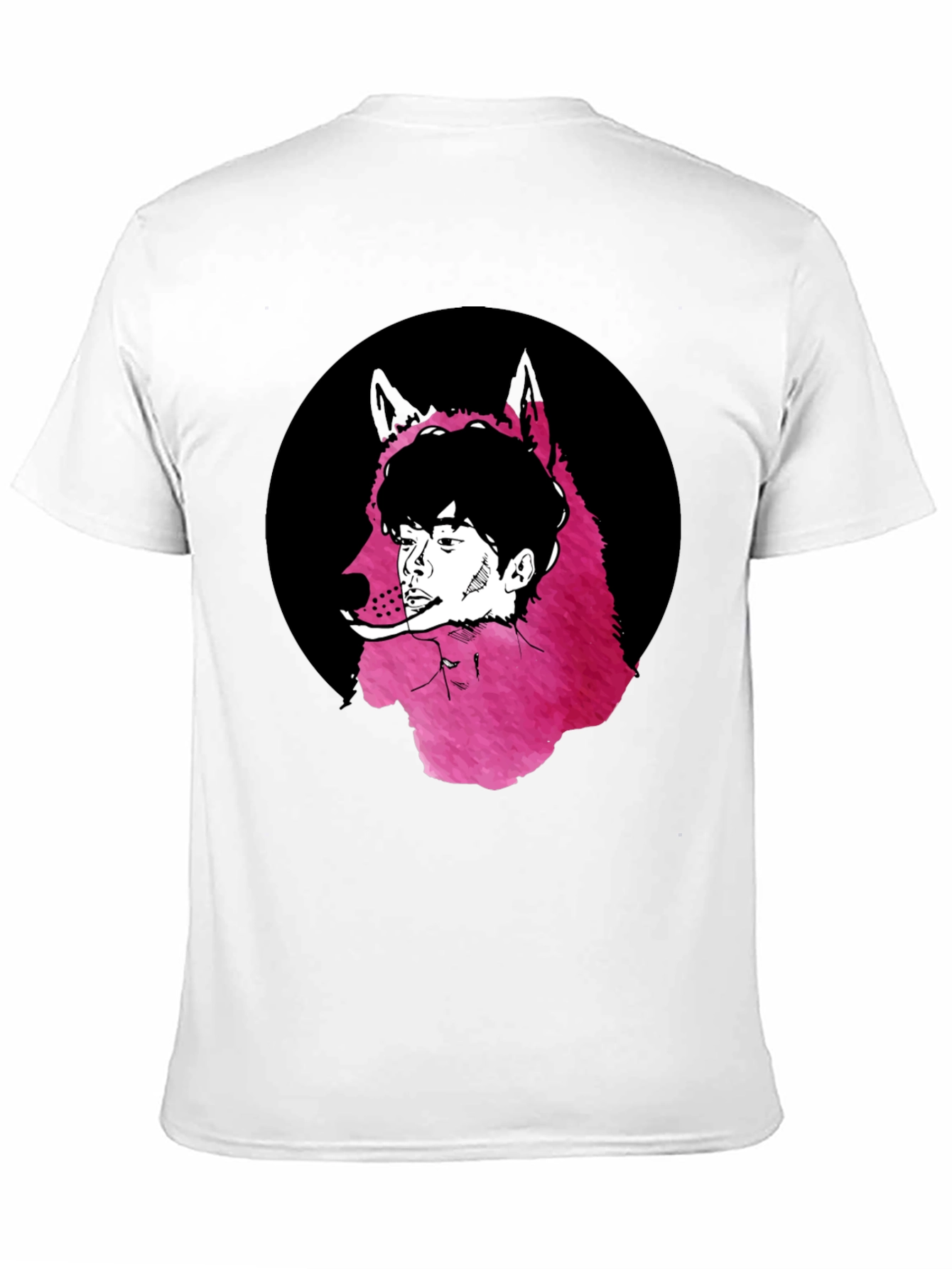 Wolf Man Graphic Tee - Black Cotton Blend