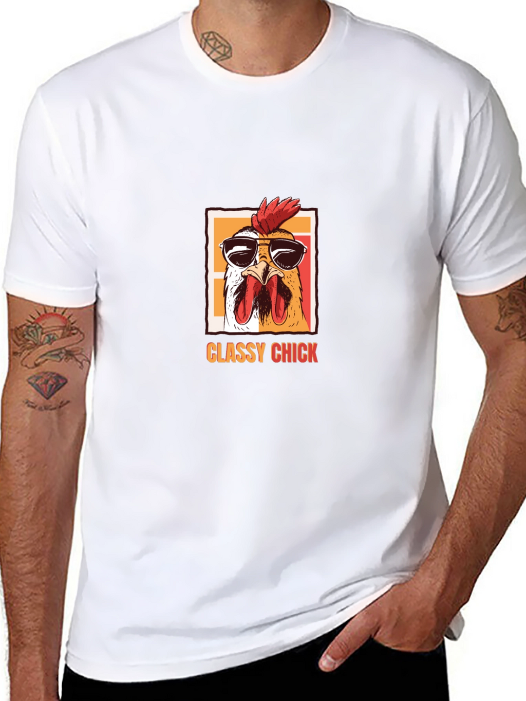 Classy Chick T-Shirt - Cool Chicken with Sunglasses