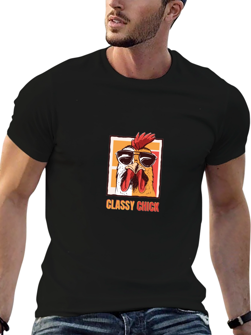 Classy Chick T-Shirt - Cool Chicken with Sunglasses