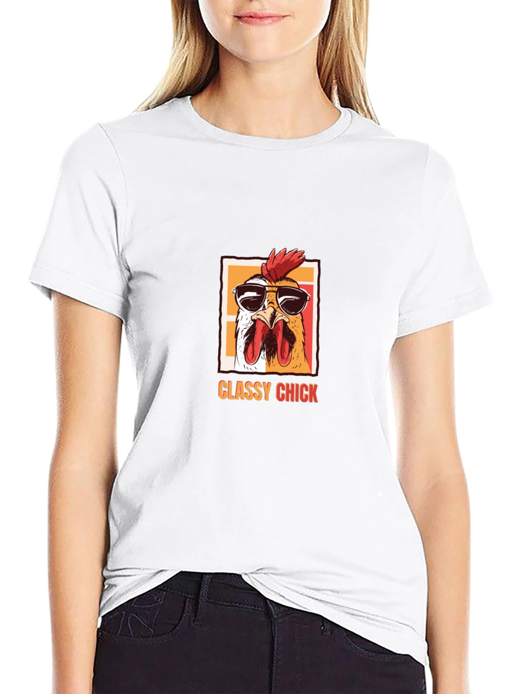 Classy Chick T-Shirt - Cool Chicken with Sunglasses