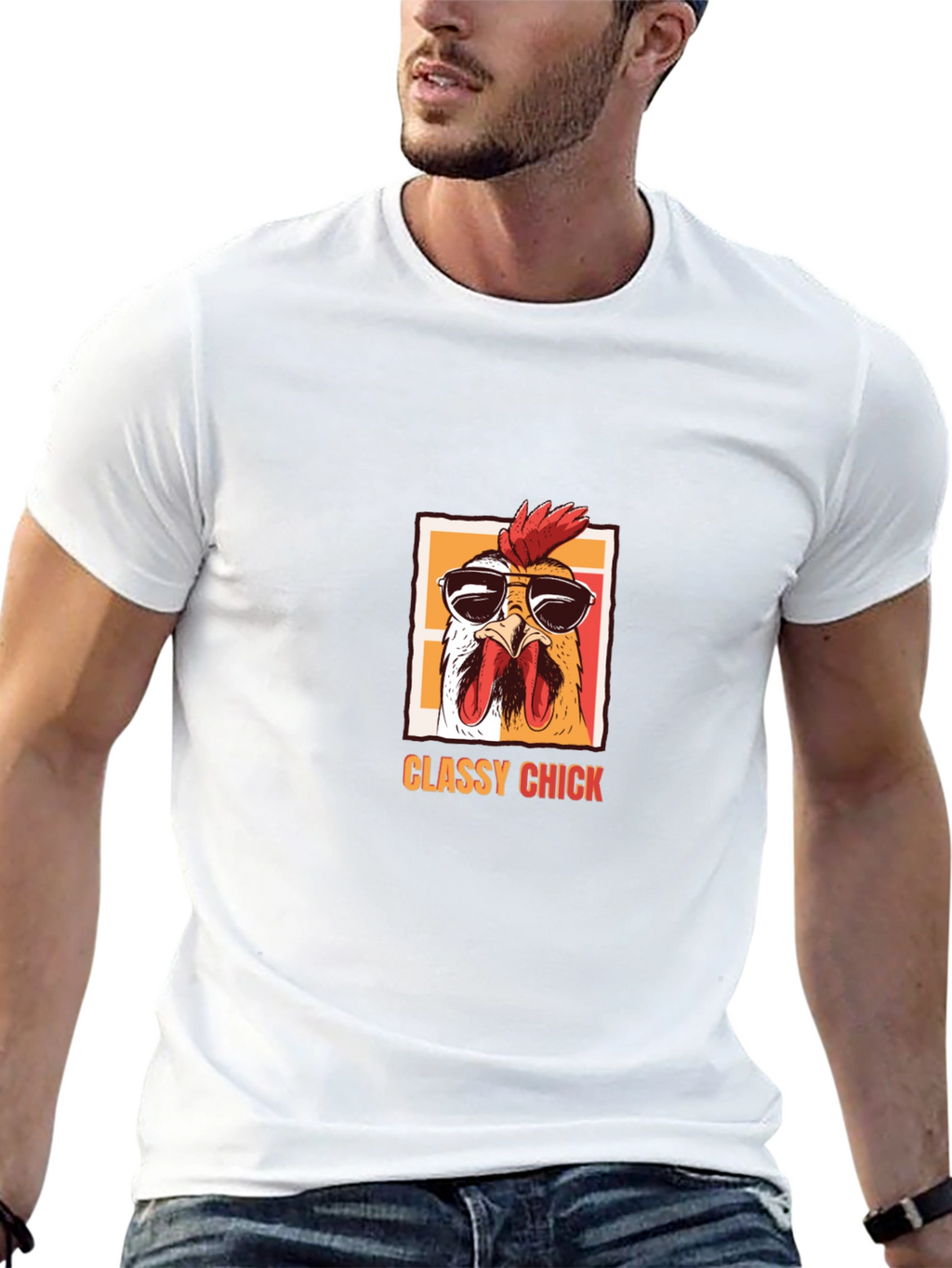 Classy Chick T-Shirt - Cool Chicken with Sunglasses