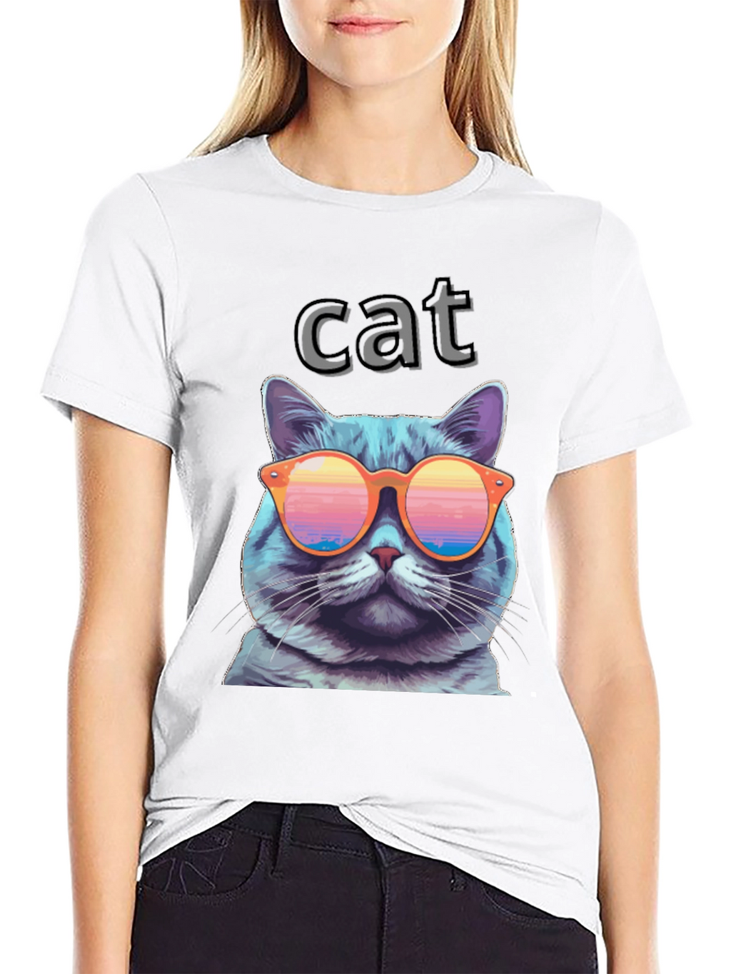 Cool Cat T-Shirt with Sunglasses - Fun Graphic Tee