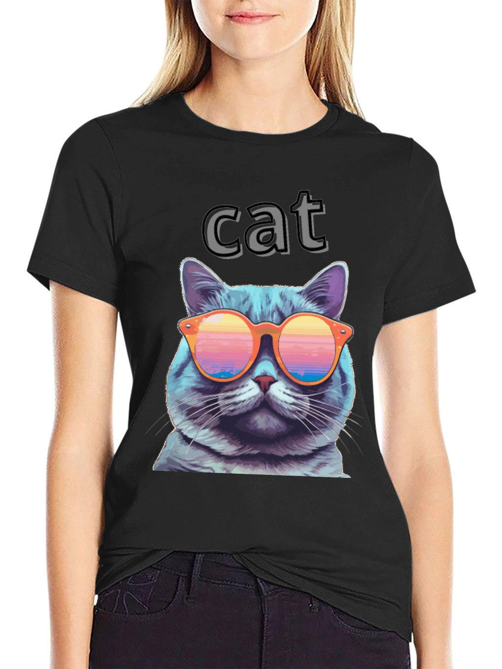 Cool Cat T-Shirt with Sunglasses - Fun Graphic Tee