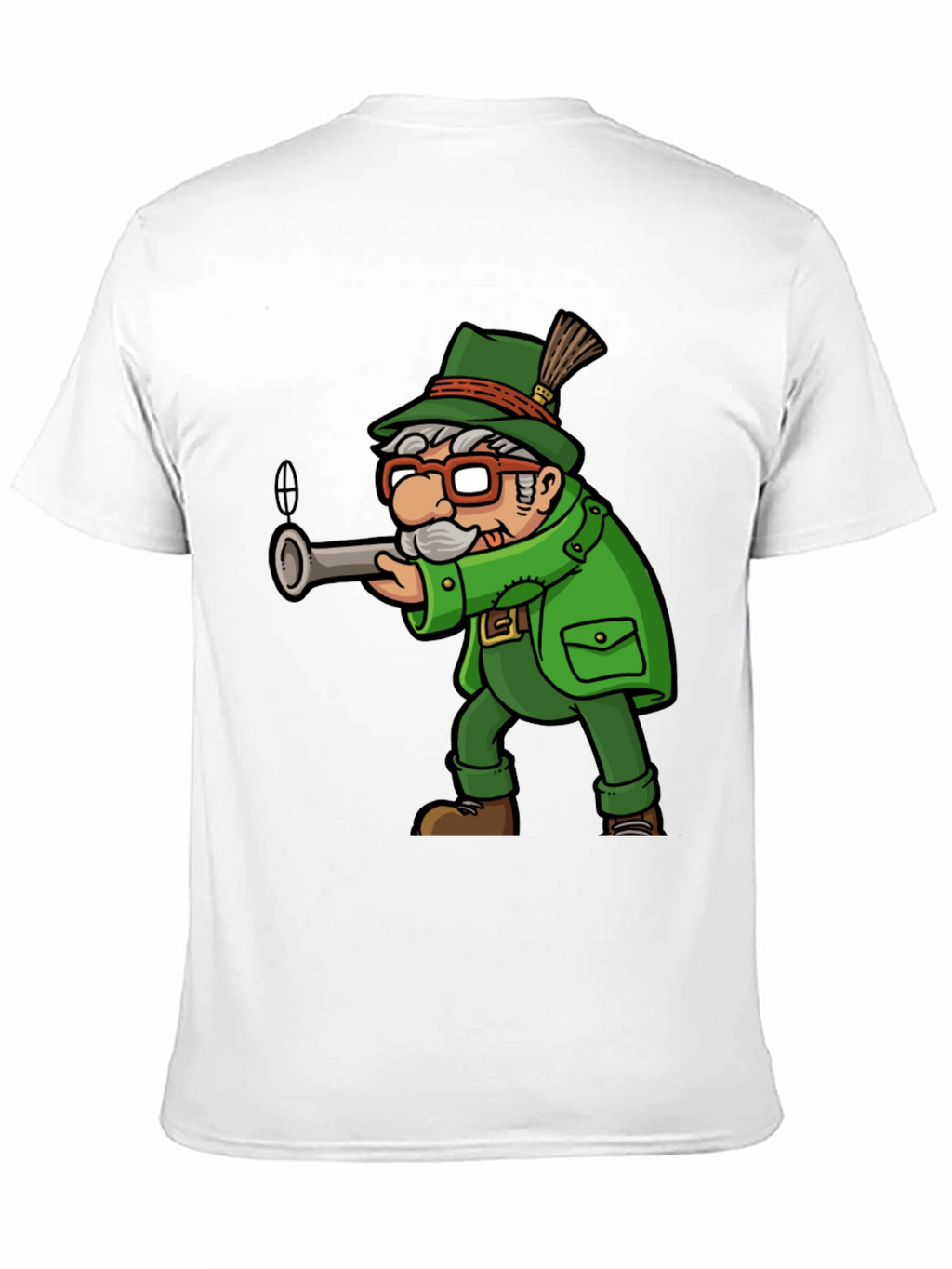 Cartoon Hunter Graphic Tee - Quirky Novelty Shirt