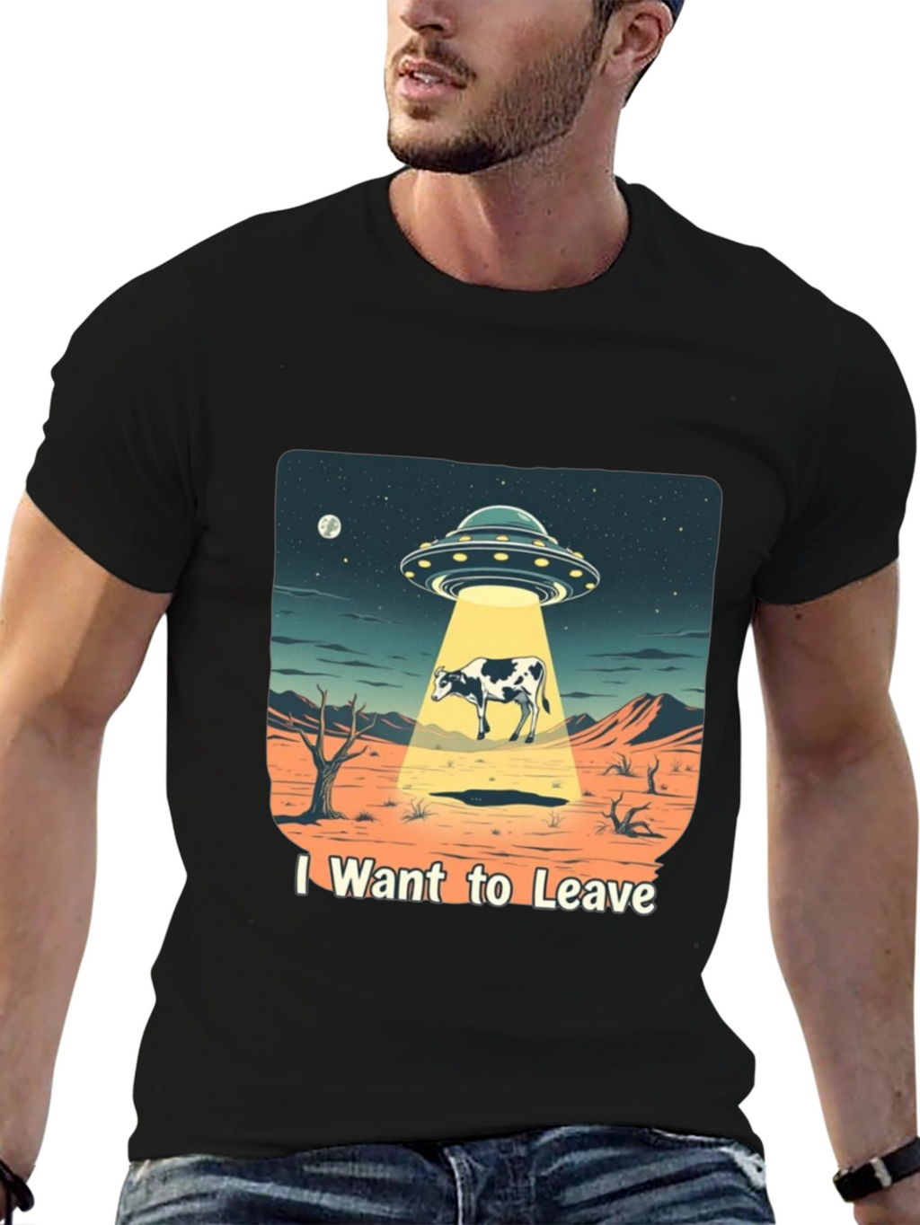 I Want to Leave Alien Cow T-Shirt