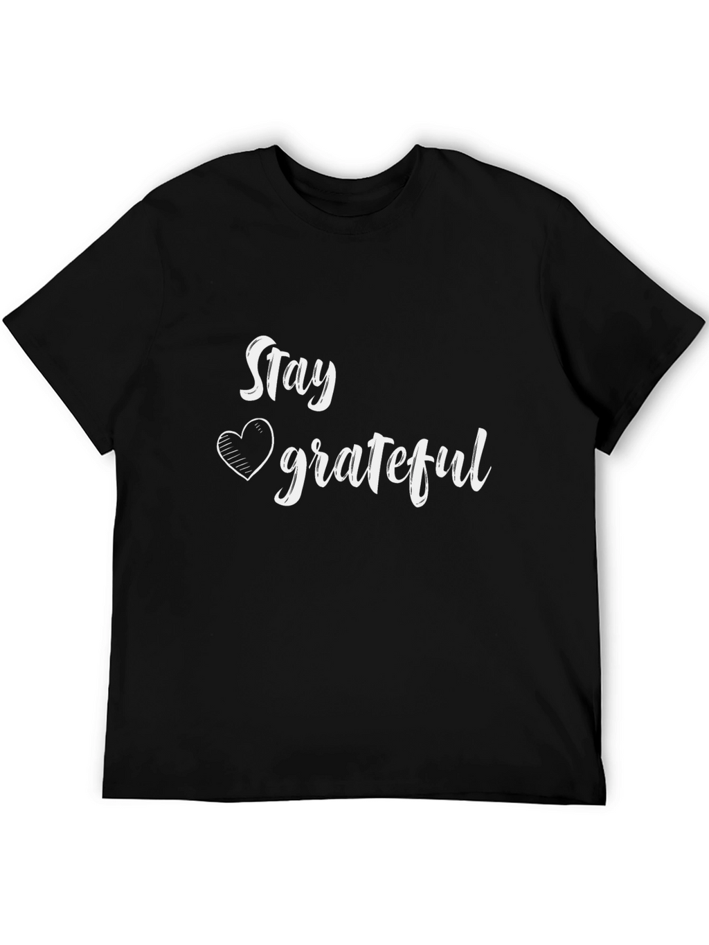 Stay Grateful Graphic Tee - Black Cotton Comfort