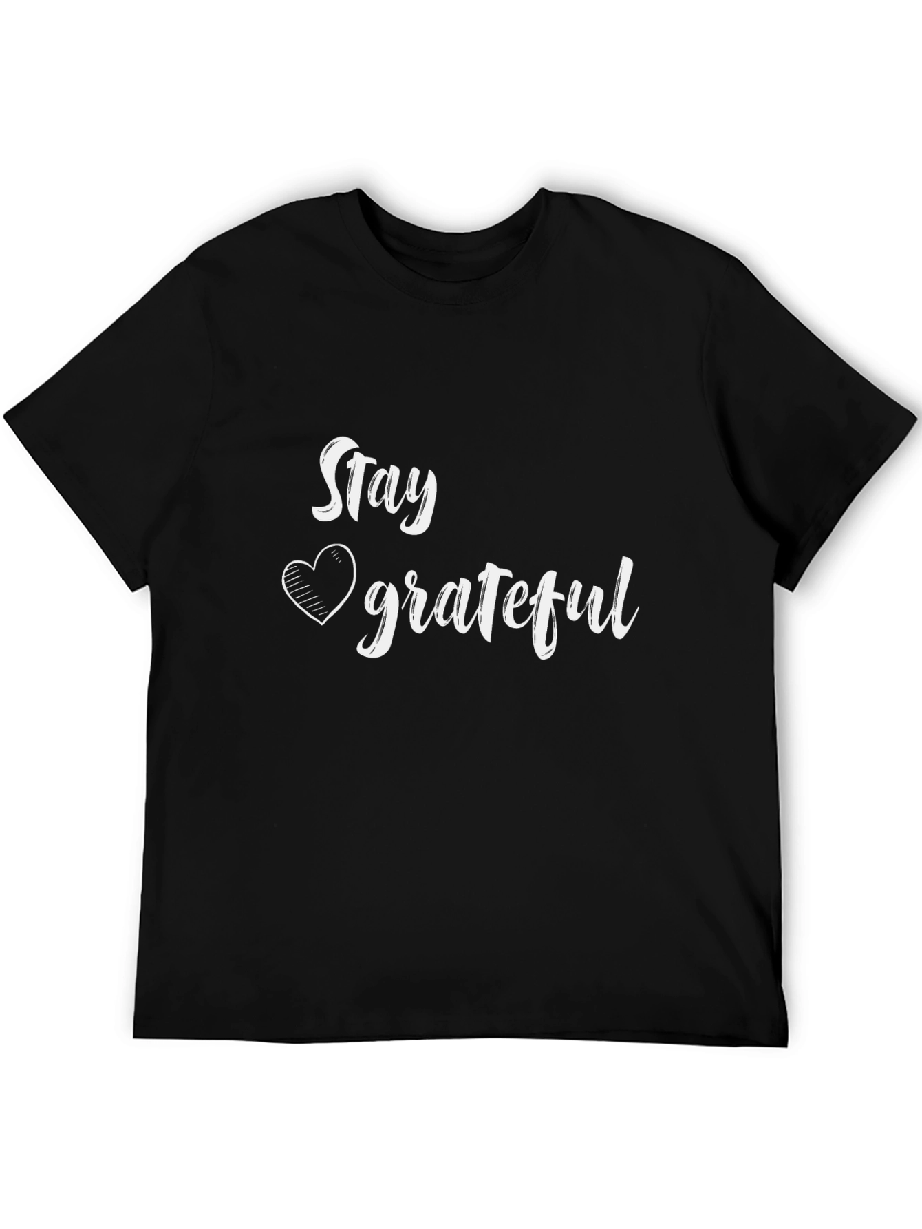 Stay Grateful Graphic Tee - Black Cotton Comfort