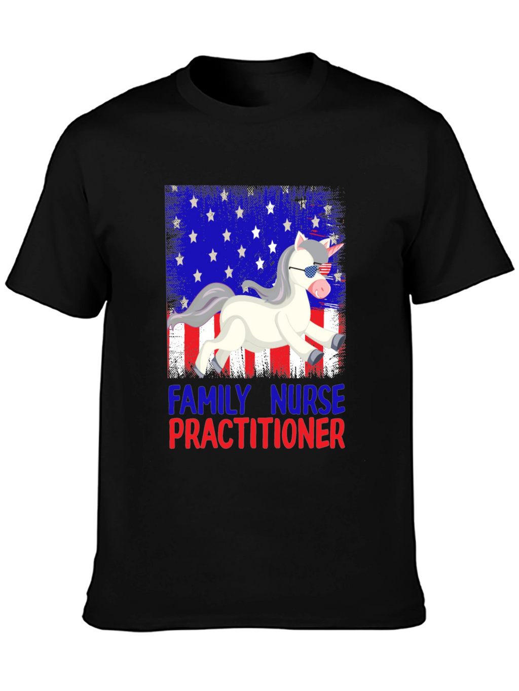 Family Nurse Practitioner Patriotic Unicorn T-Shirt