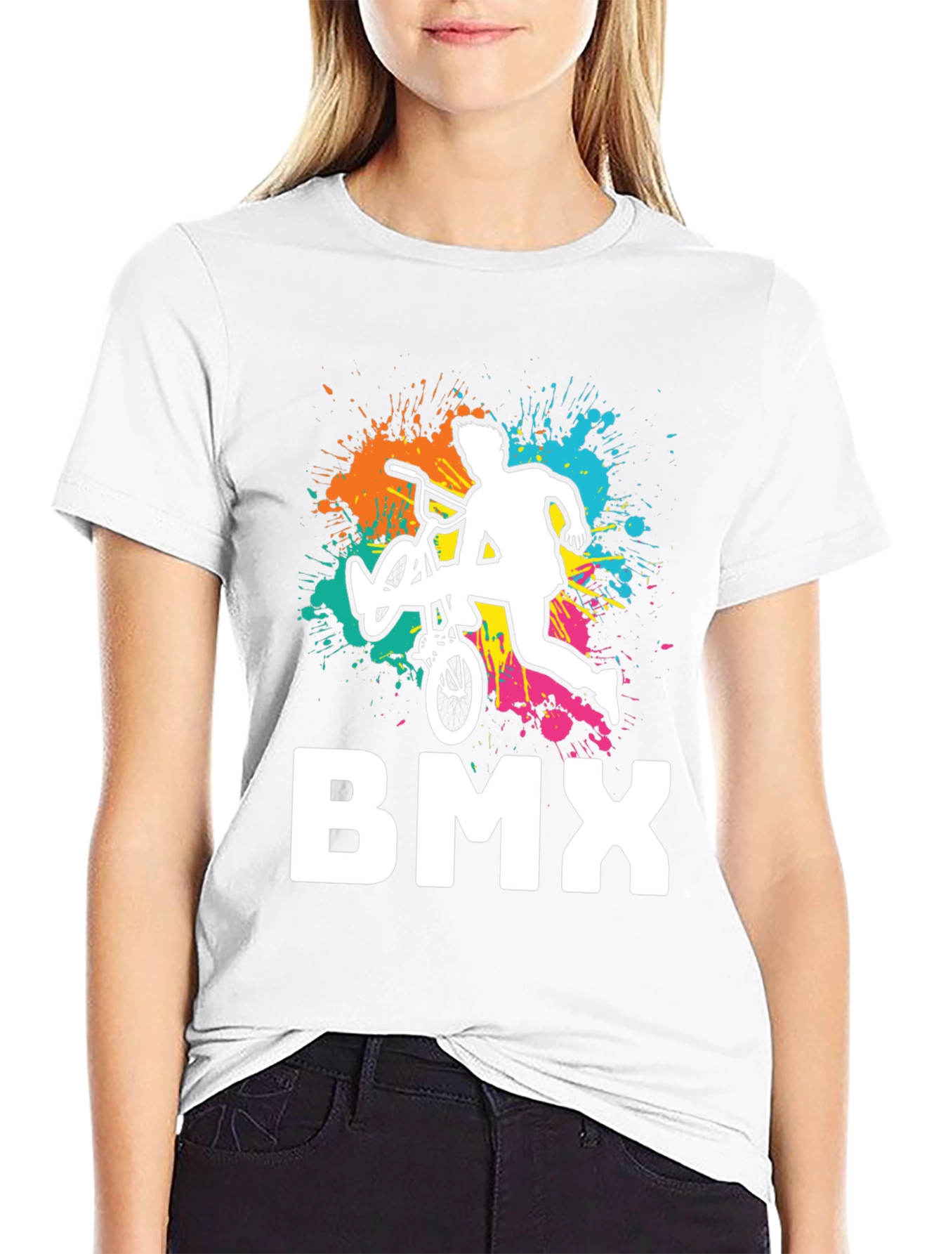 Cool BMX Rider Graphic Tee - Black Cotton T-Shirt