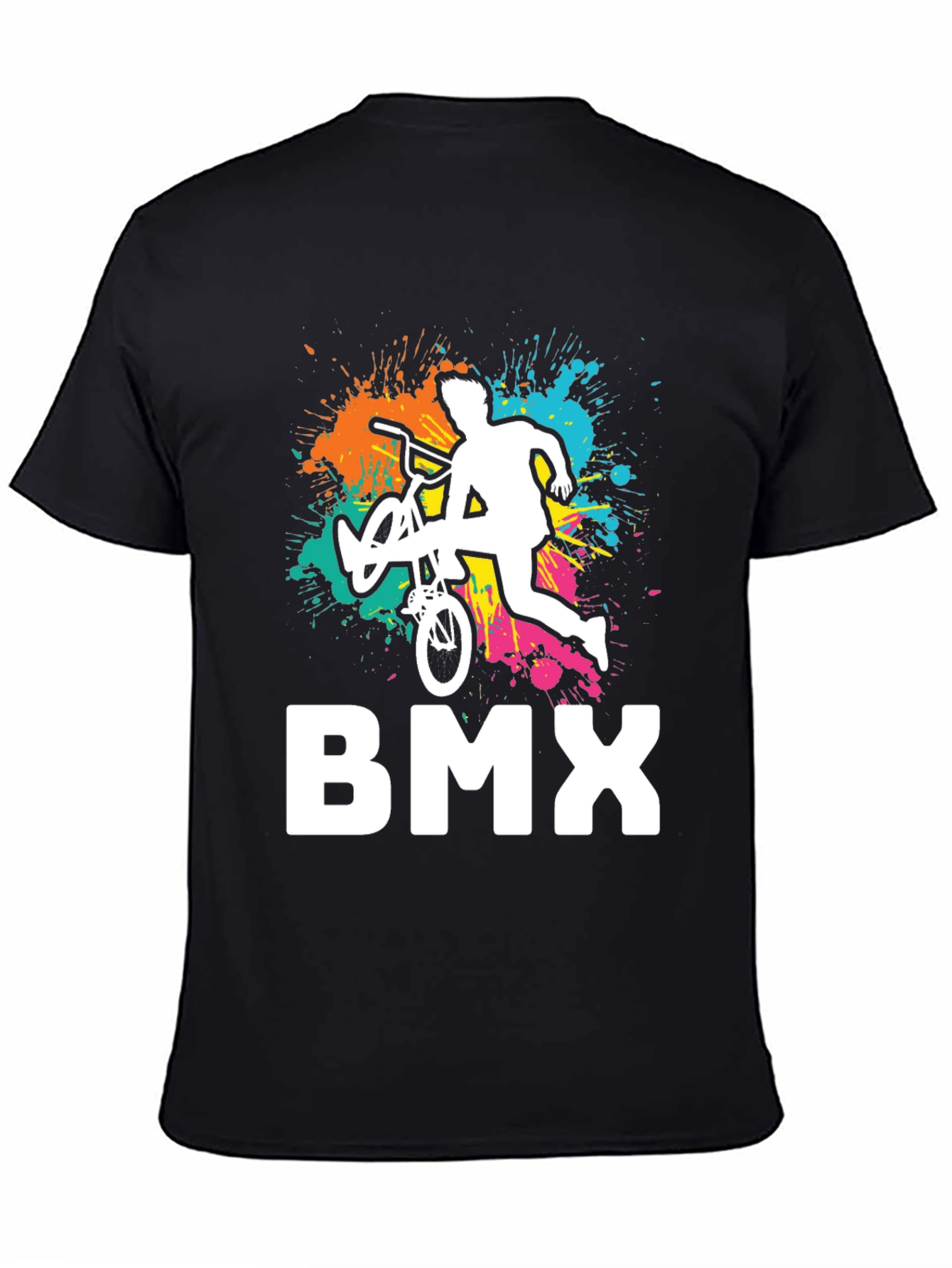 Cool BMX Rider Graphic Tee - Black Cotton T-Shirt