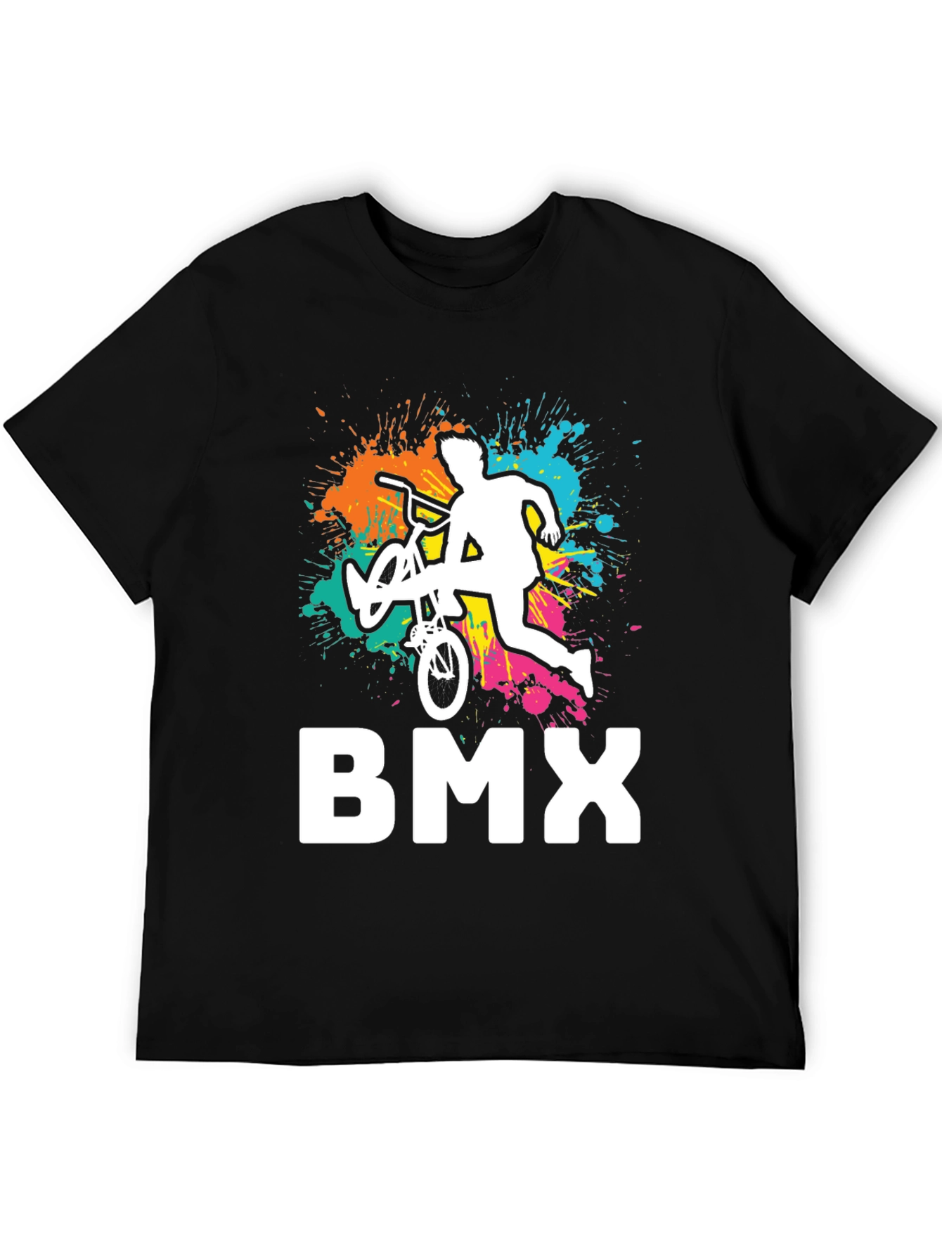 Cool BMX Rider Graphic Tee - Black Cotton T-Shirt