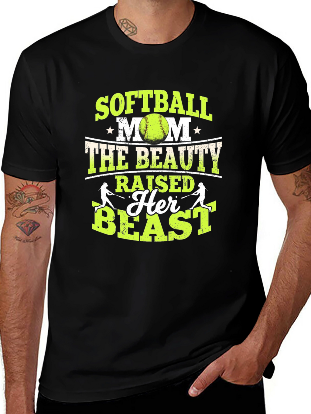 Softball Mom T-Shirt: Beauty Raised a Beast!
