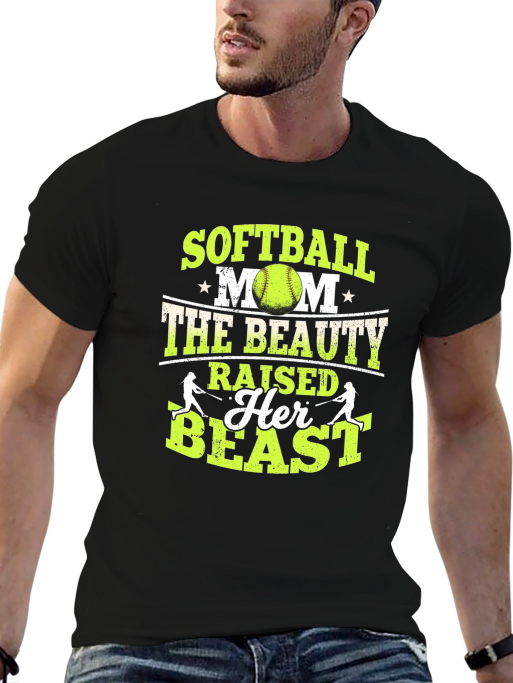 Softball Mom T-Shirt: Beauty Raised a Beast!