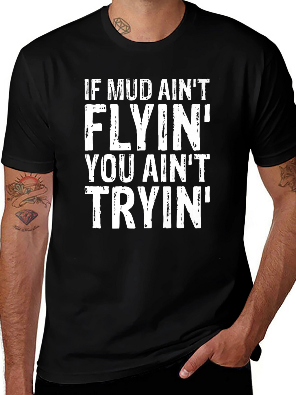 Mud Flyin T-Shirt - Mens Black Graphic Tee