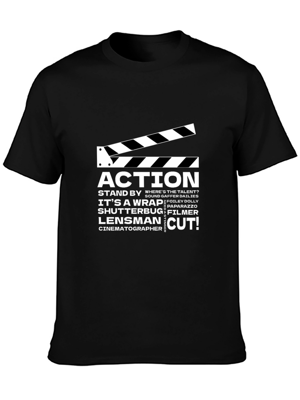 Movie Crew Black Graphic Tee