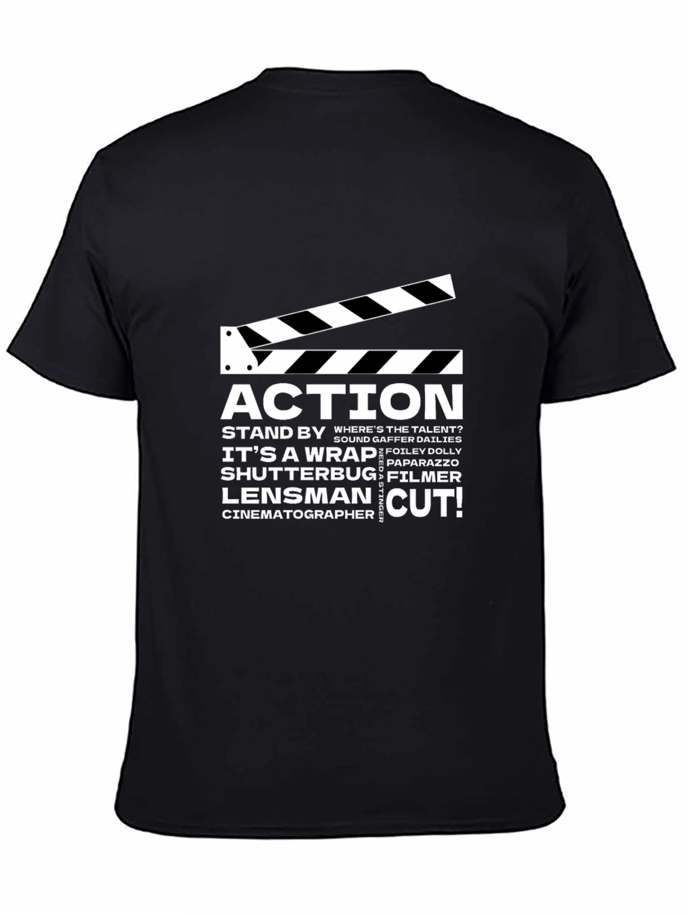 Movie Crew Black Graphic Tee