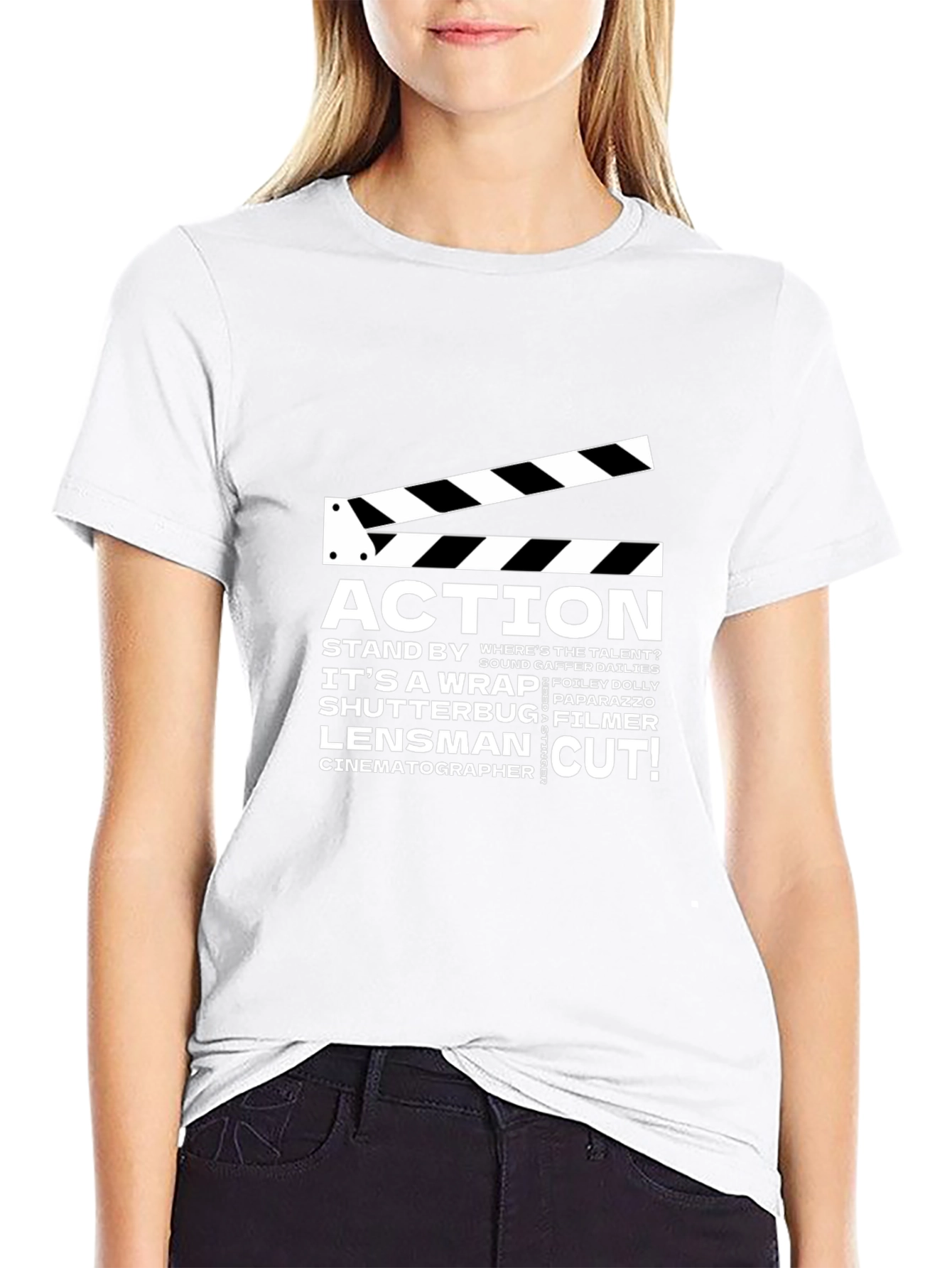 Movie Crew Black Graphic Tee