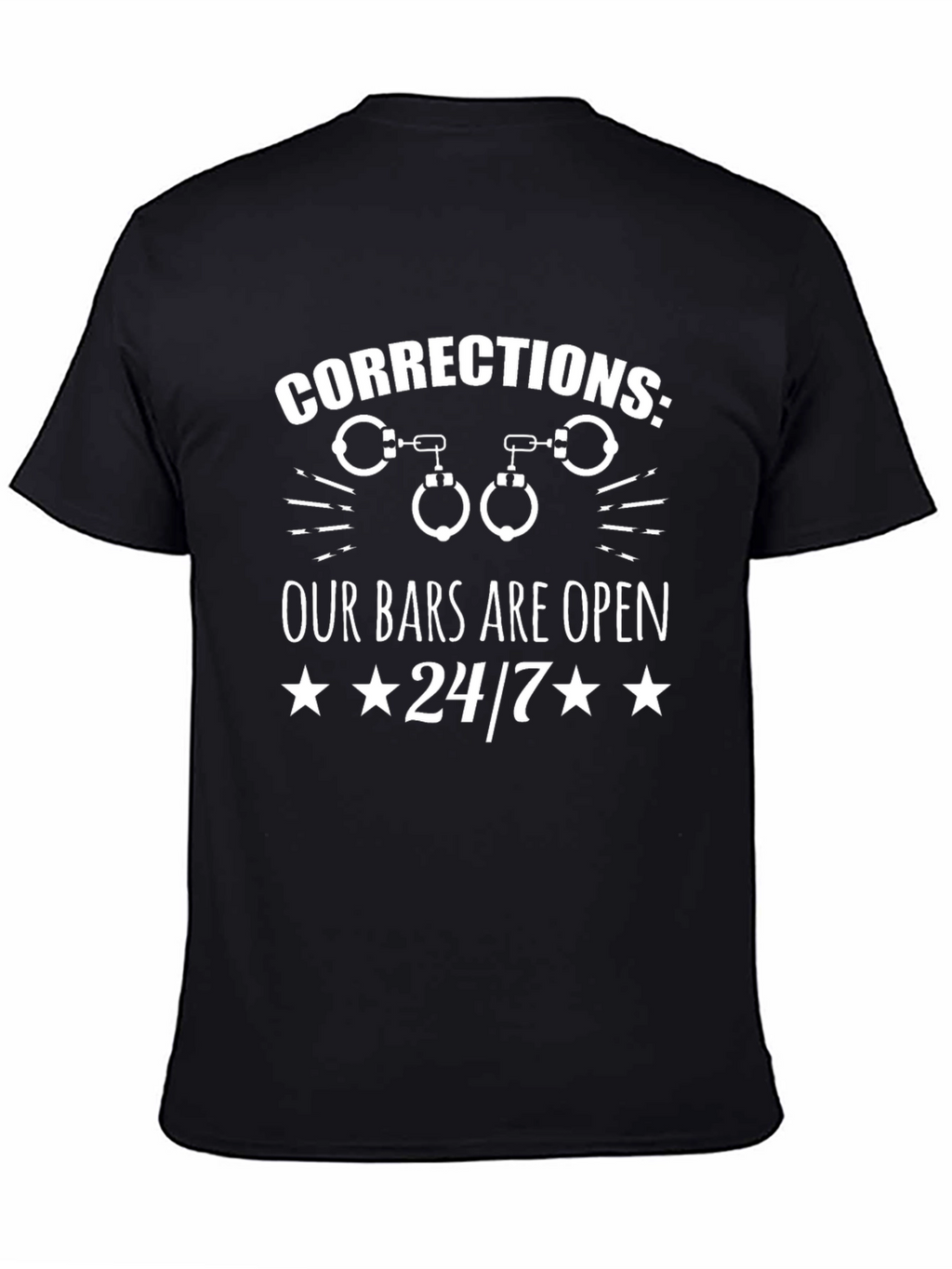 Corrections Officer Black Graphic T-Shirt 24/7