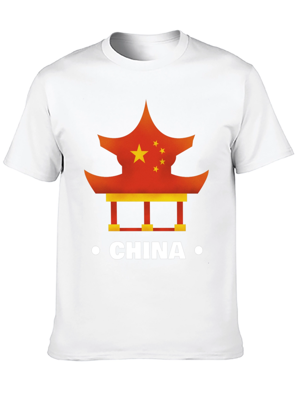 China Flag Pagoda Graphic Tee - Mens Black T-Shirt