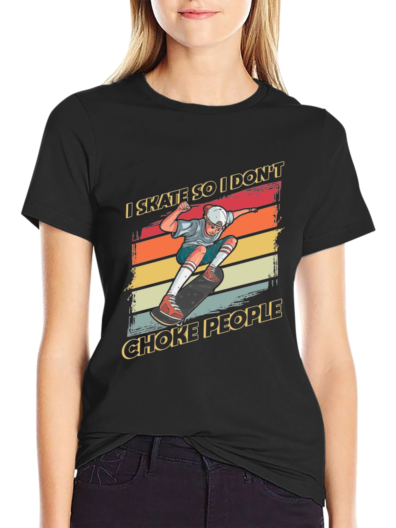 Skateboarding T-Shirt - I Skate So I Dont Choke People