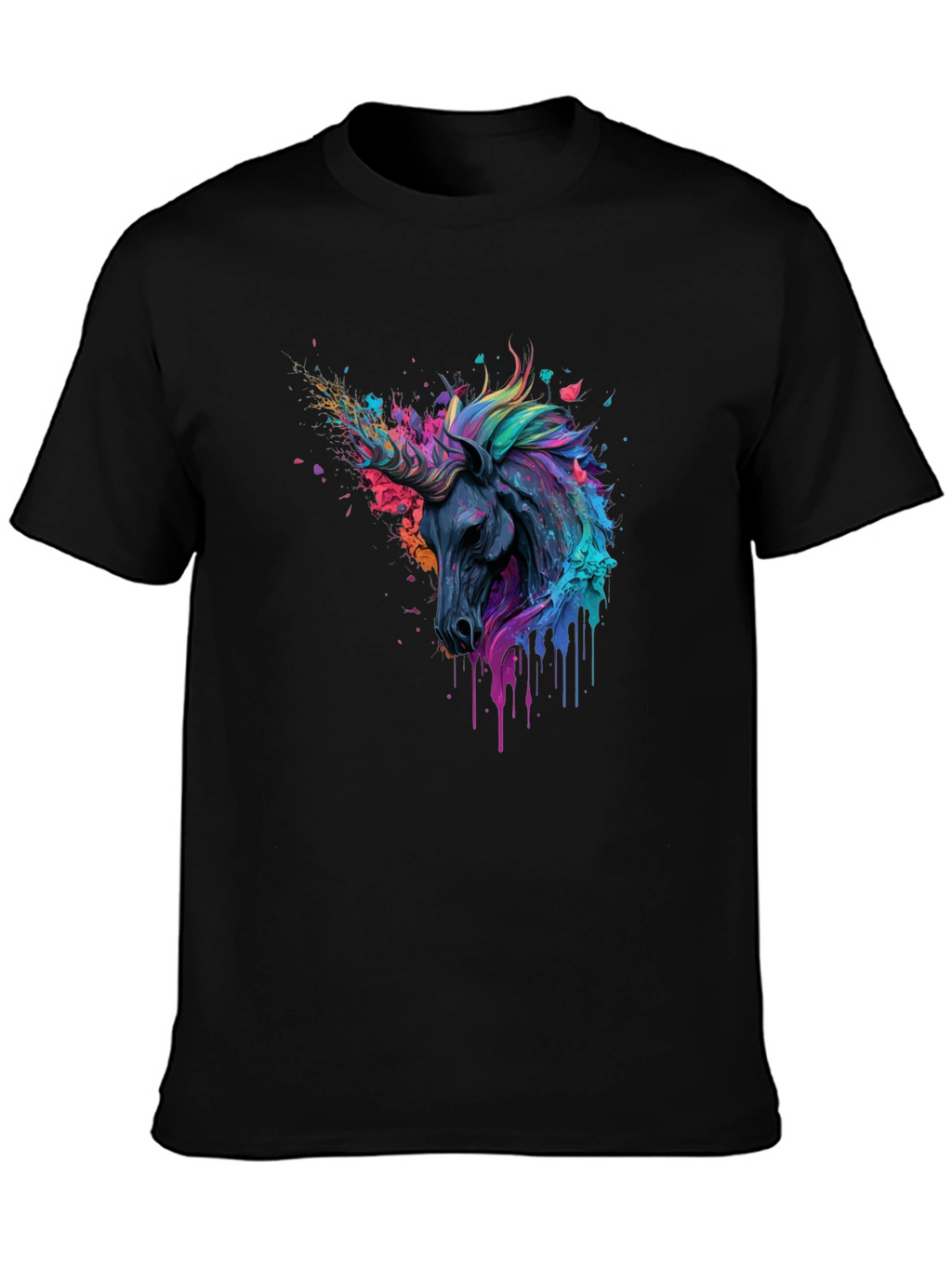 Unicorn Art Black T-Shirt