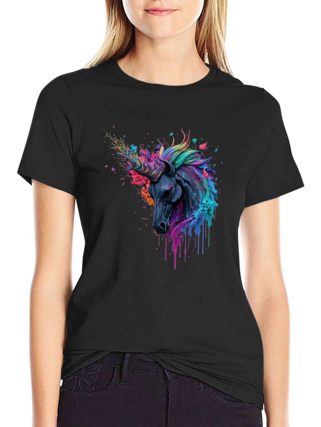 Unicorn Art Black T-Shirt