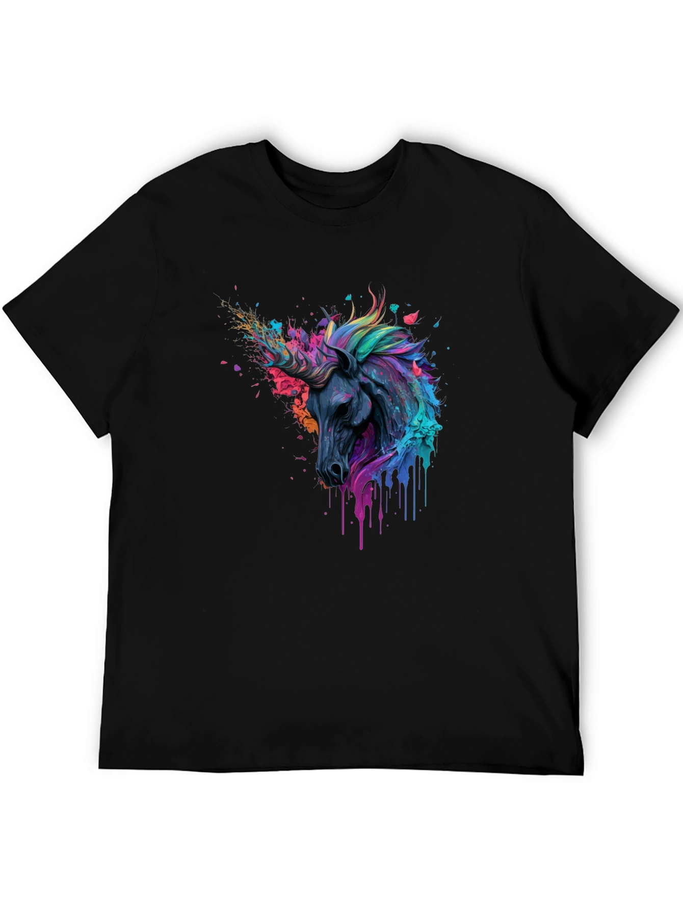 Unicorn Art Black T-Shirt