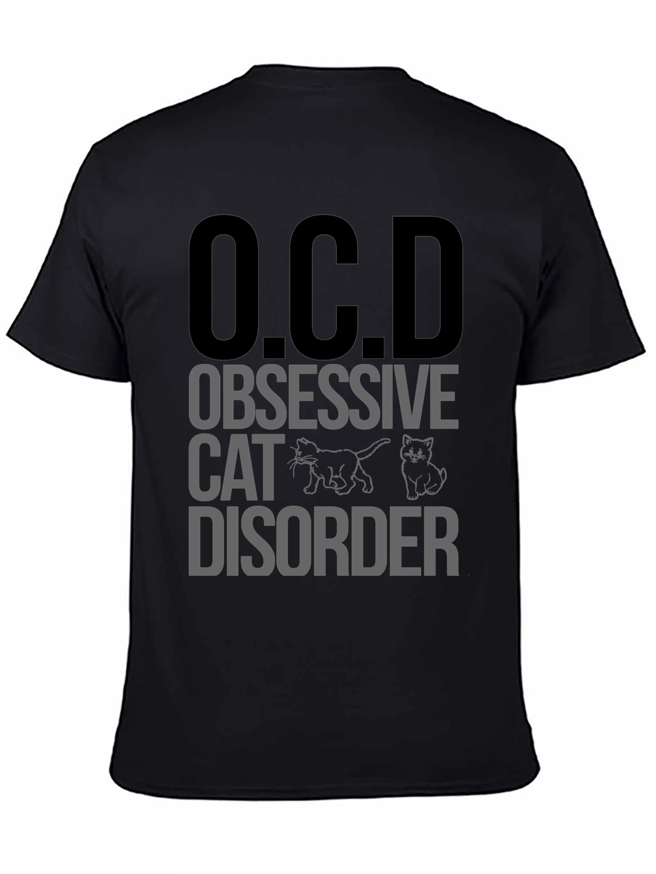 O.C.D. Obsessive Cat Disorder Black T-Shirt