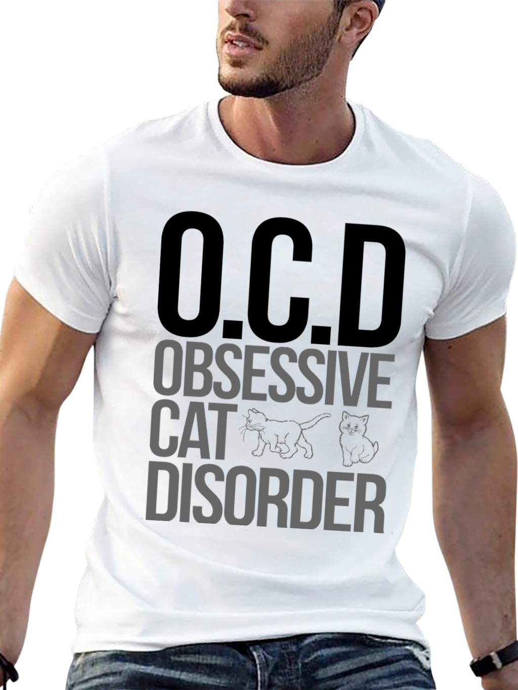 O.C.D. Obsessive Cat Disorder Black T-Shirt