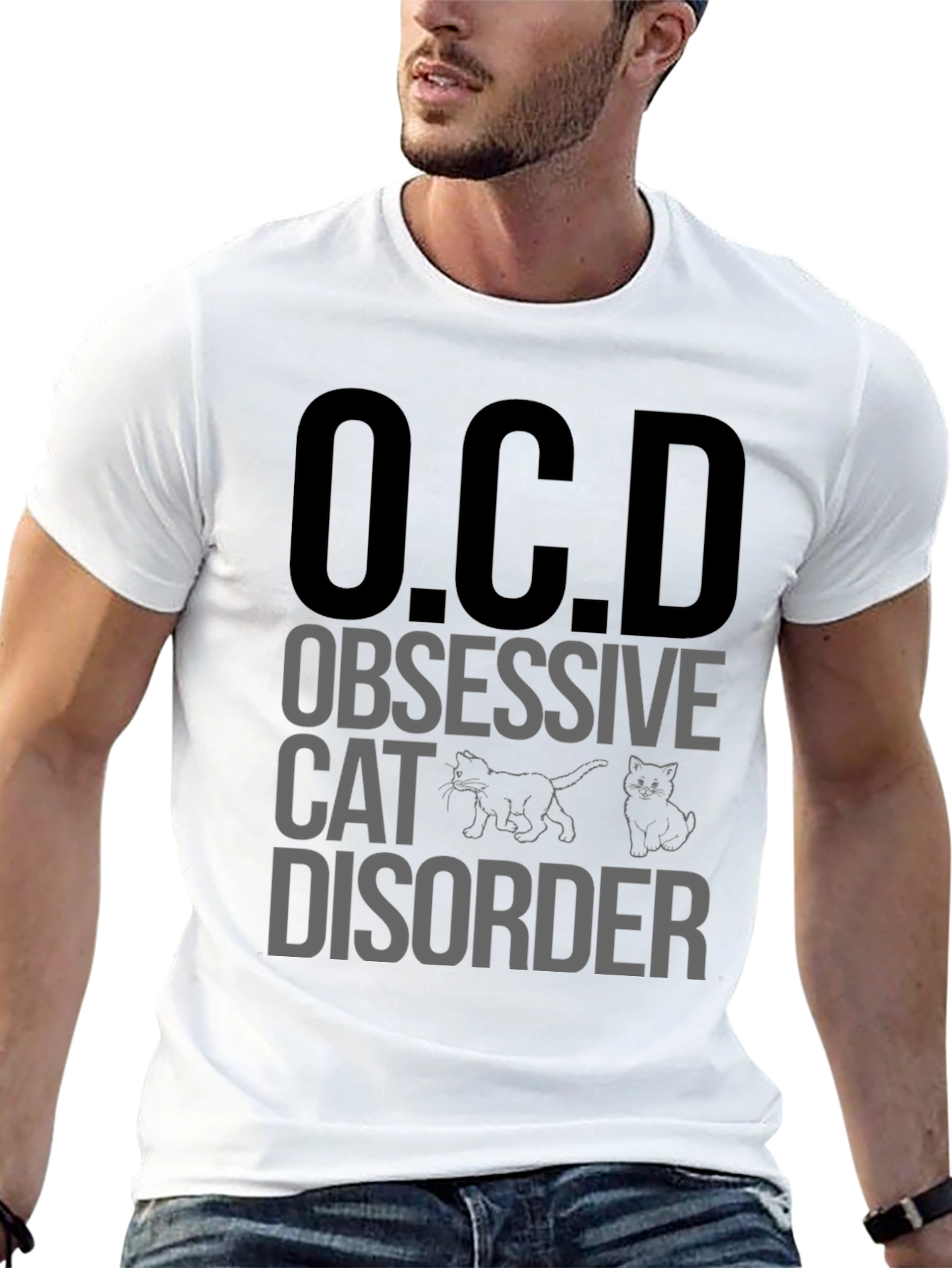 O.C.D. Obsessive Cat Disorder Black T-Shirt
