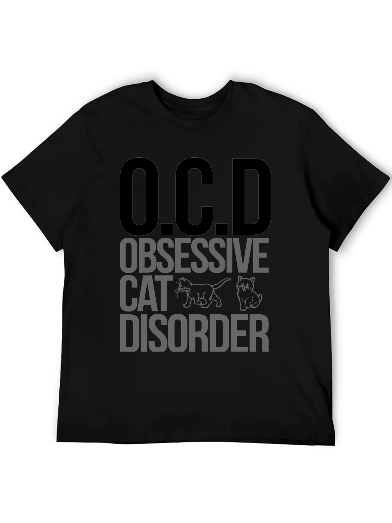 O.C.D. Obsessive Cat Disorder Black T-Shirt