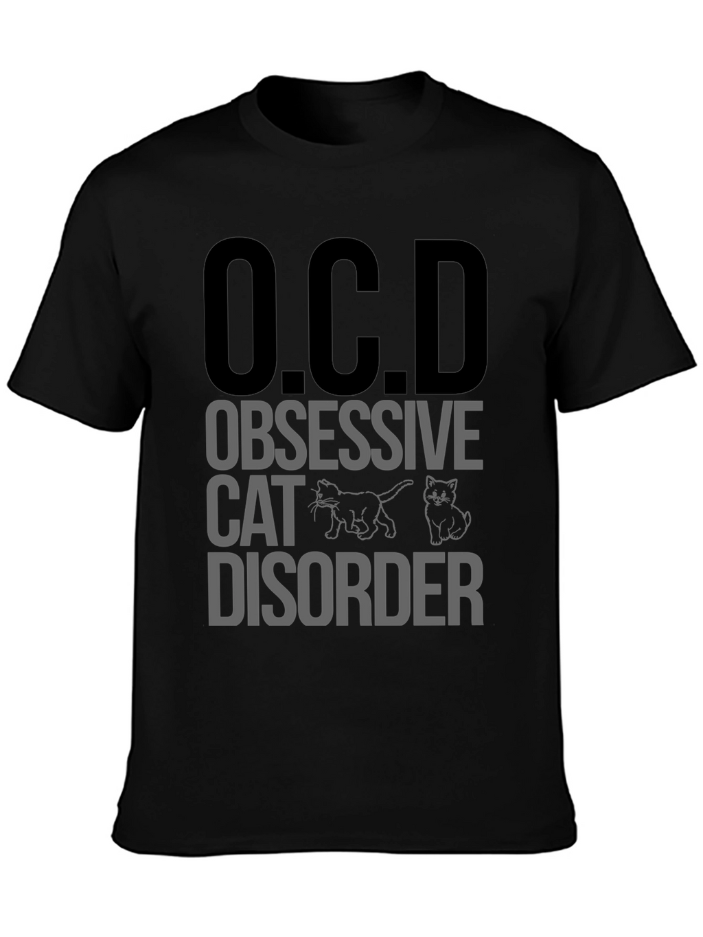 O.C.D. Obsessive Cat Disorder Black T-Shirt