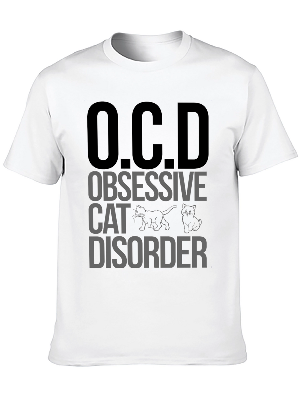 O.C.D. Obsessive Cat Disorder Black T-Shirt