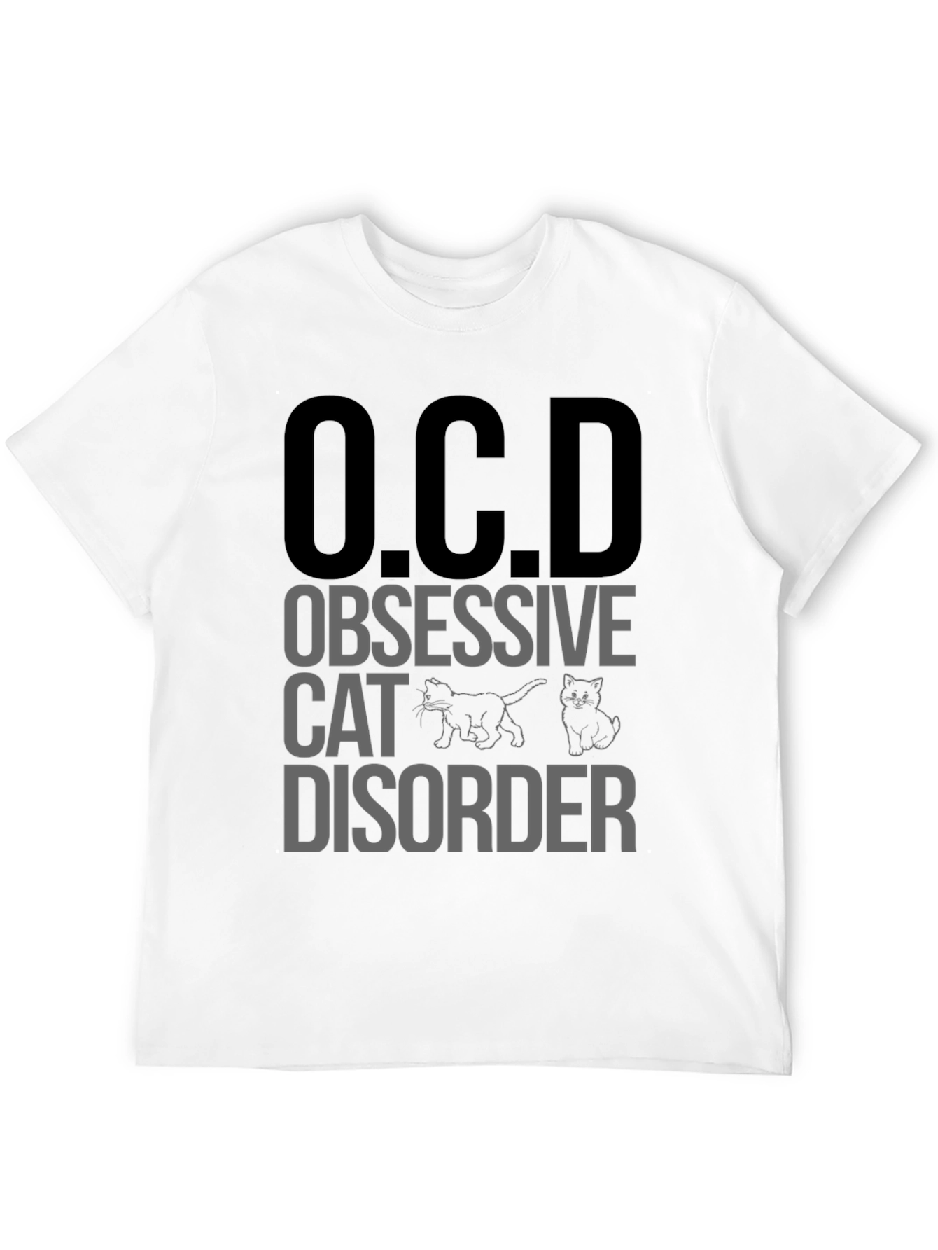 O.C.D. Obsessive Cat Disorder Black T-Shirt