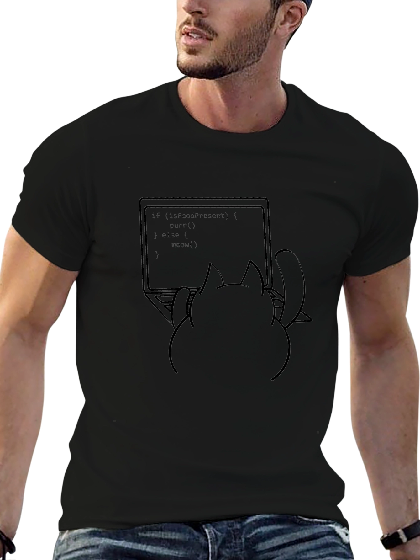 Cat Coder T-Shirt - Funny Programming Tee