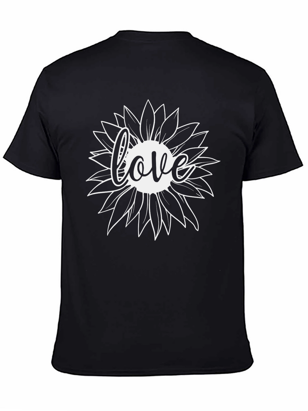 Love Sunflower Black T-Shirt