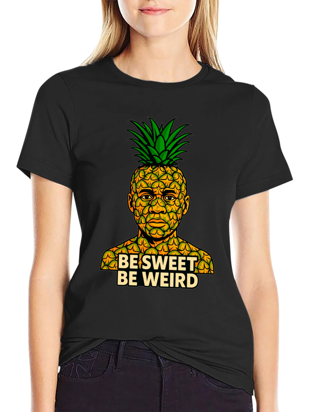 Be Sweet Be Weird Pineapple Graphic T-Shirt